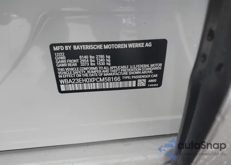 2023 BMW 740 I из США, поврежденный, VIN WBA23EH0XPCM58166